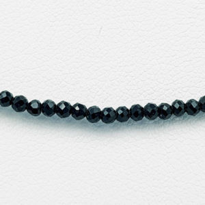 Colliers Spinelle Noire Facettées avec Fermoir & Chaînette Argent 925 - Colliers Spinelle Noire Facettées avec Fermoir & Chaînette Argent 925