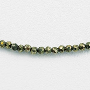 Colliers Pyrite Facettées avec Fermoir & Chaînette Argent 925 - Colliers Pyrite Facettées avec Fermoir & Chaînette Argent 925