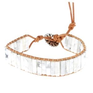 Les Bracelets - Bracelets Howlite Petits Cubes 4 x 13 mm et Cuir