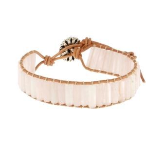 Les Bracelets - Bracelets Jade Blanc Petits Tubes 4 x 13 mm et Cuir