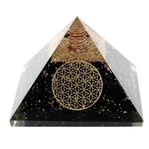 Pyramides - Pyramides Tourmaline Noire Orgonite Fleur de Vie 7.5 cm