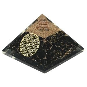 Pyramides - Pyramides Tourmaline Noire Orgonite Fleur de Vie 7.5 cm