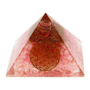 Pyramides - Pyramides Quartz Rose Orgonite Fleur de Vie 7.5 cm