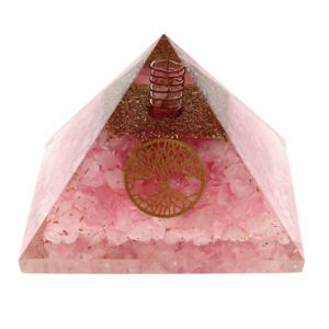 Pyramides - Pyramides Quartz Rose Orgonite Arbre de Vie 7.5 cm