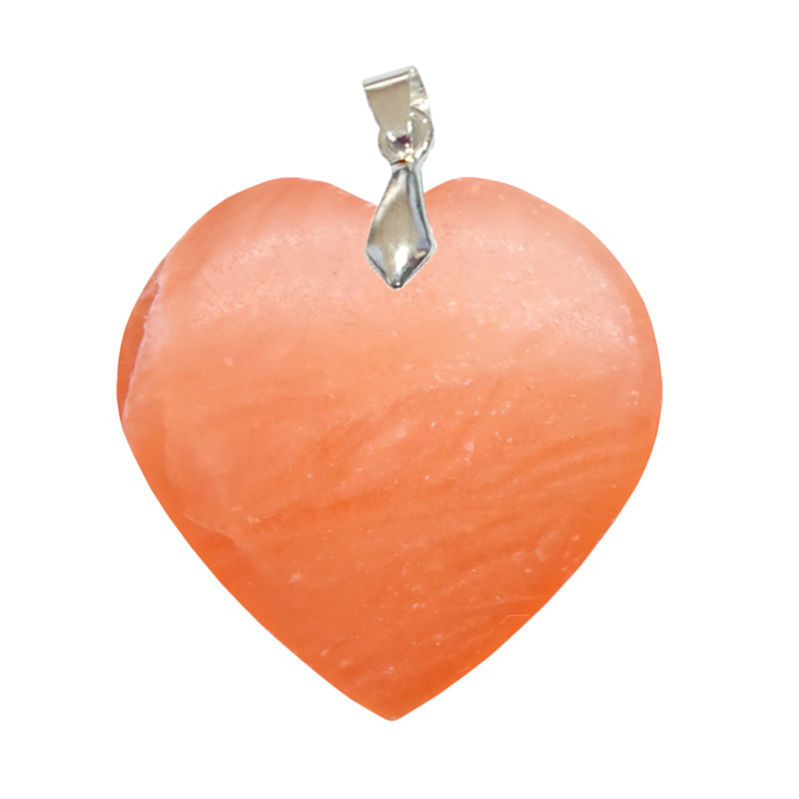 Les Pendentifs - Pendentif Calcite Orange EXTRA Coeur