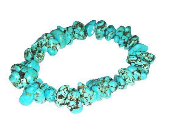 Les Bracelets - Bracelet Baroque en Howlite Couleur Turquoise GM