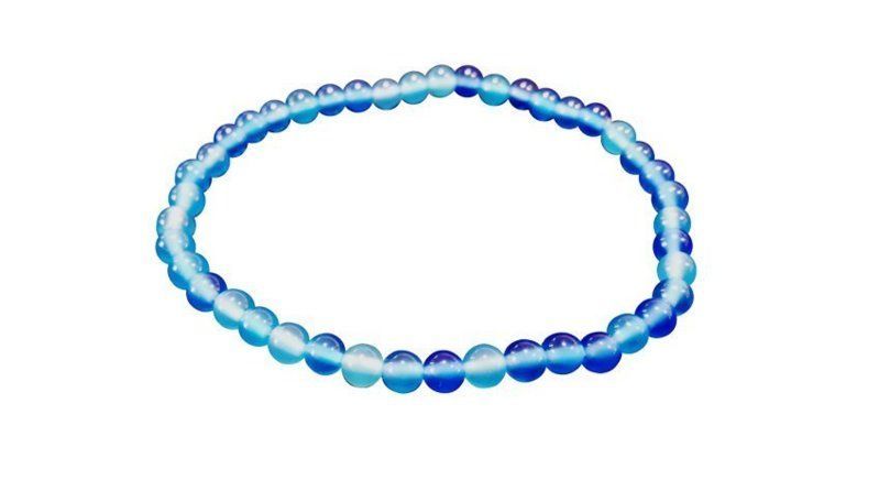 Les Bracelets - Bracelet en Agate Bleue billes 4 mm