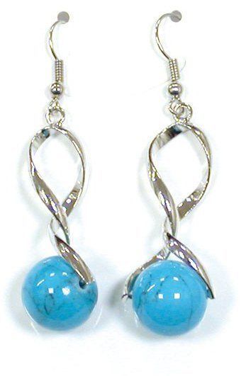 Les Boucles d’Oreilles - Boucles d'Oreilles Howlite Couleur Turquoise