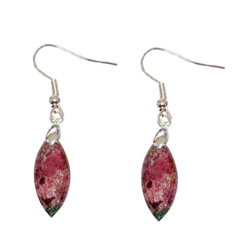 Les Boucles d’Oreilles - Boucles d'Oreilles Rhodonite Marquise
