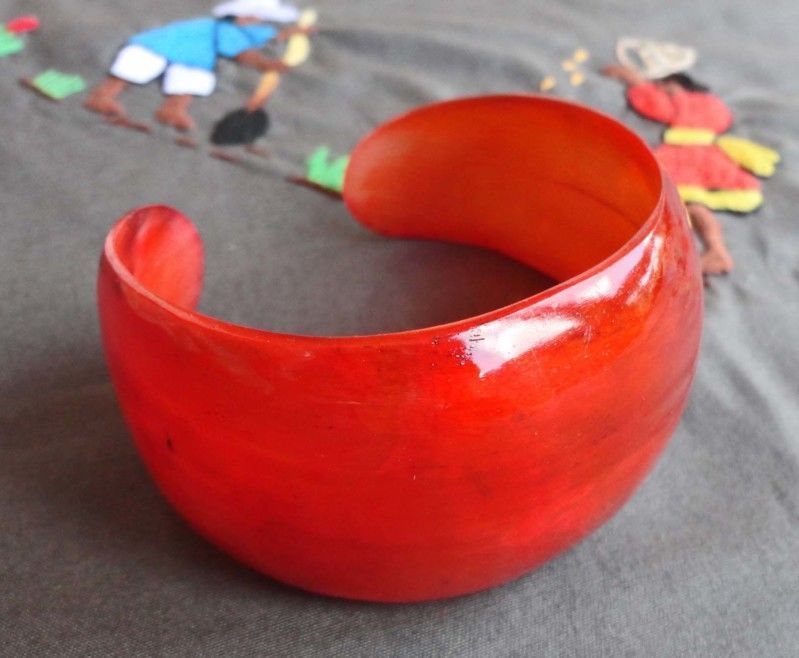 Les Bracelets - Bracelet en Corne de Zébu de coloris Rouge