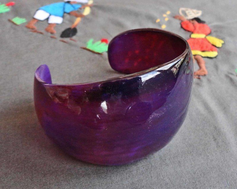 Les Bracelets - Bracelet en Corne de Zébu de coloris Violet