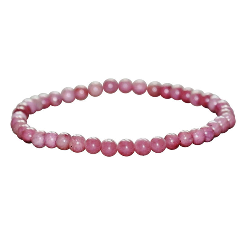 Les Bracelets - Bracelet Rhodonite Rose Billes 4 mm