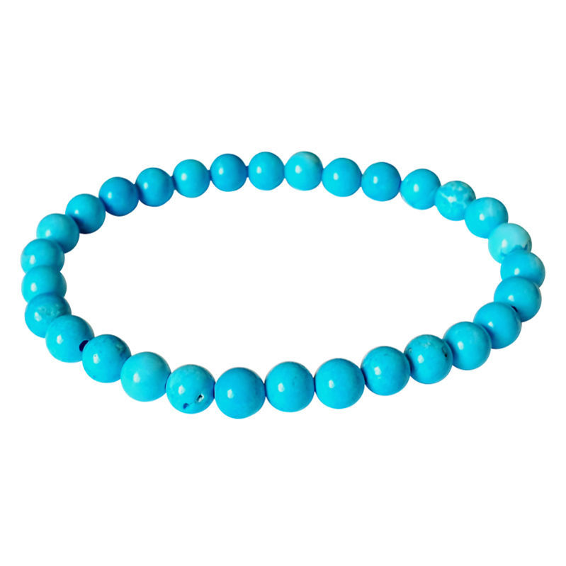 Les Bracelets - Bracelet Turquoise Teintée Billes 6 mm