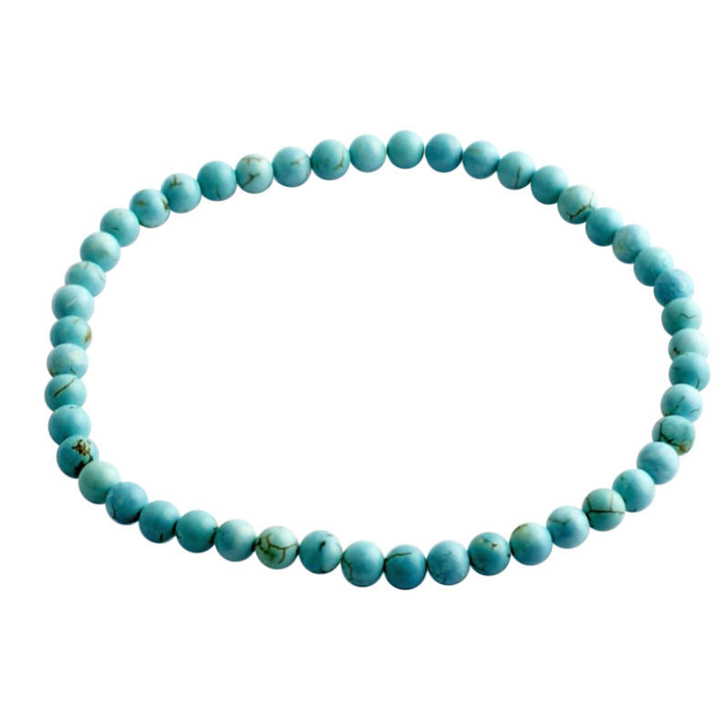Les Bracelets - Bracelet Véritable Turquoise Billes 4 mm