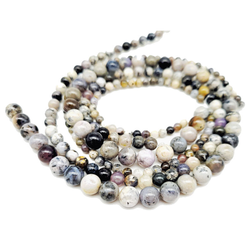 Fils Baroque &  Perles Percées - Billes Merlinite (Agate Dendritique) Perles Percées de 4 à 8 mm