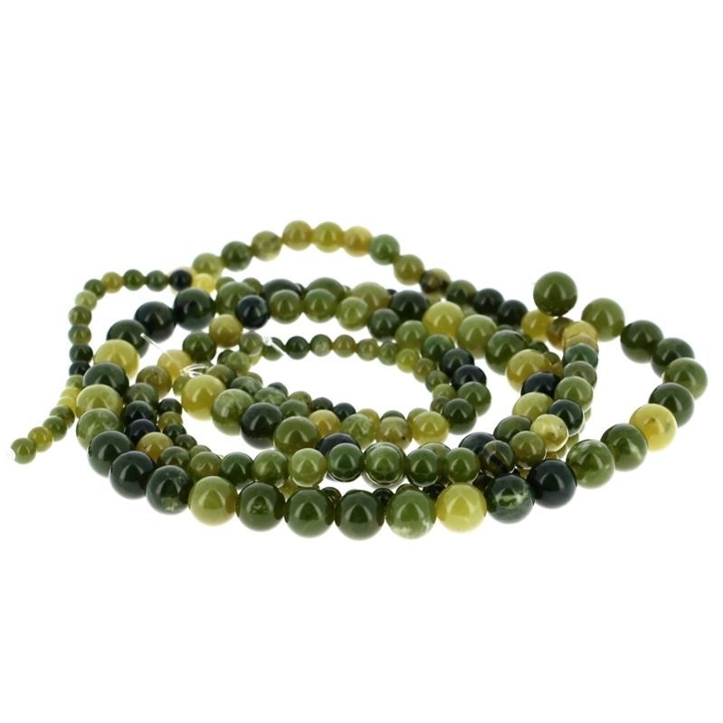 Fils Baroque &  Perles Percées - Billes Jade Néphrite Extra Perles Percées de 4 à 8 mm