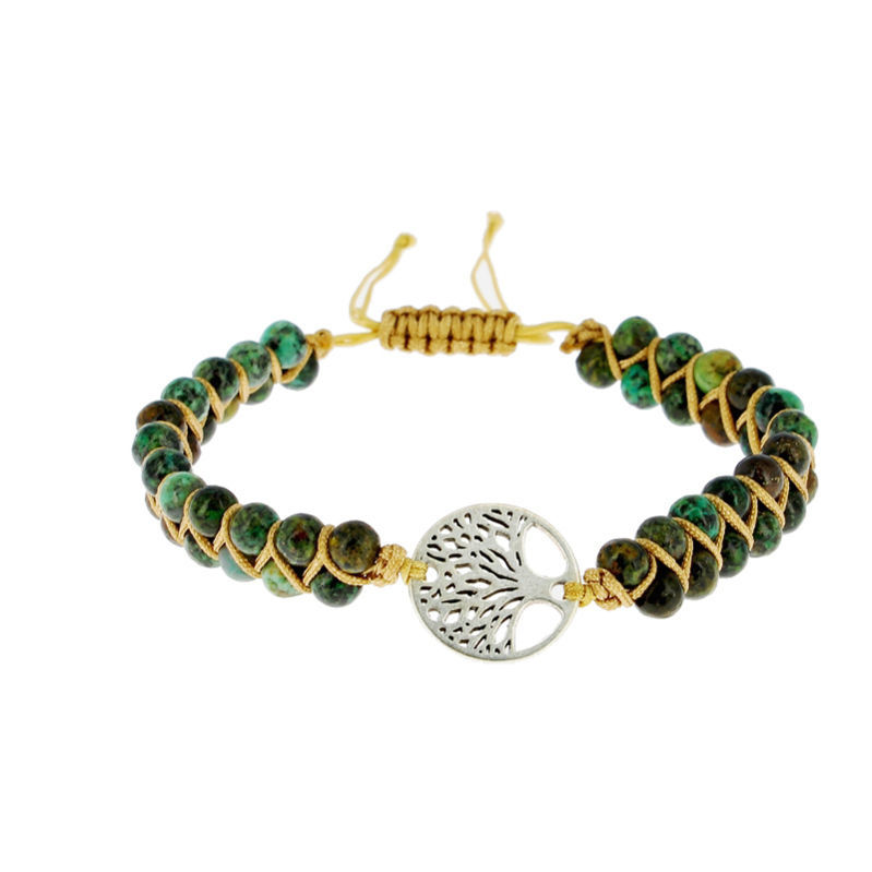 Les Bracelets - Bracelets Turquoise Africaine Shamballa Billes Tressées 4 mm