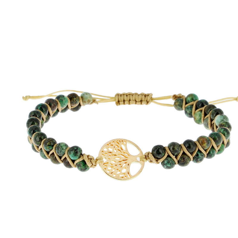 Les Bracelets - Bracelets Turquoise Africaine Shamballa Billes Tressées 4 mm