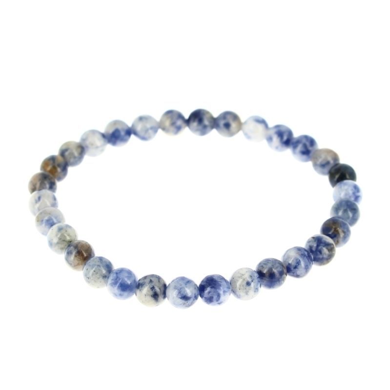 Les Bracelets - Bracelets Jaspe Points Bleus (Naturel) Billes 6 mm