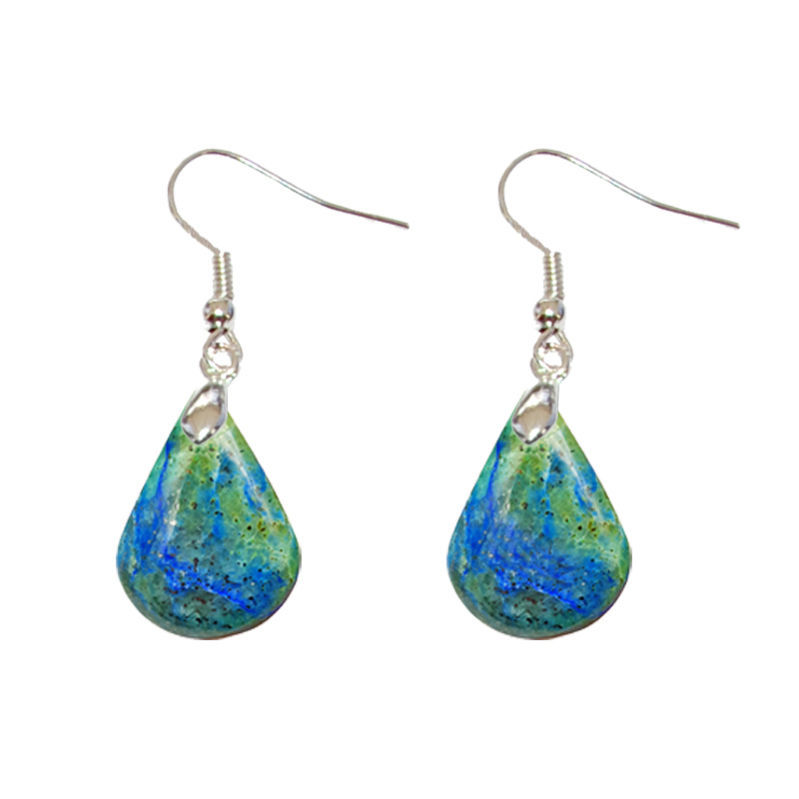 Les Boucles d’Oreilles - Boucles d'Oreilles Azurite/Chrysocolle Goutte