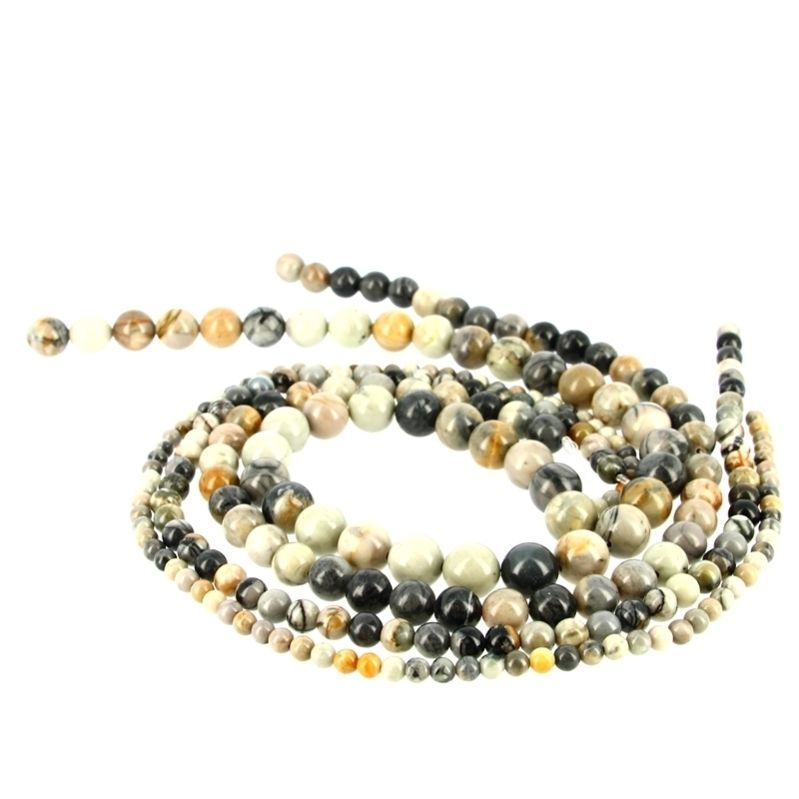 Fils Baroque &  Perles Percées - Perles Jaspe Picasso Américain Perles Percées de 4 à 10 mm