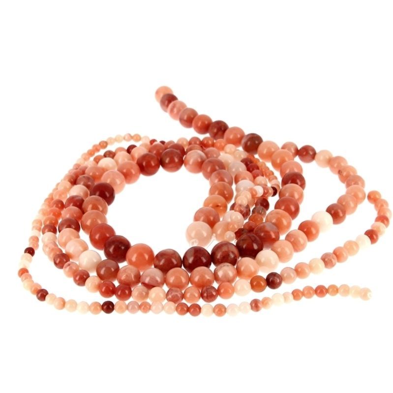 Fils Baroque &  Perles Percées - Perles Aventurine Pêche Perles Percées de 4 à 10 mm
