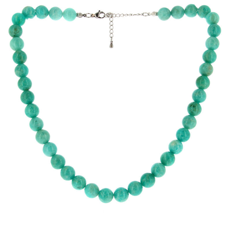 Les Colliers - Collier Amazonite Naturelle Billes 10 mm AAA EXTRA