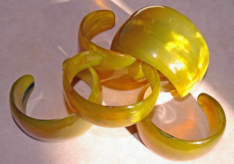 Les Bracelets - Bracelets en corne de zébu jaunes