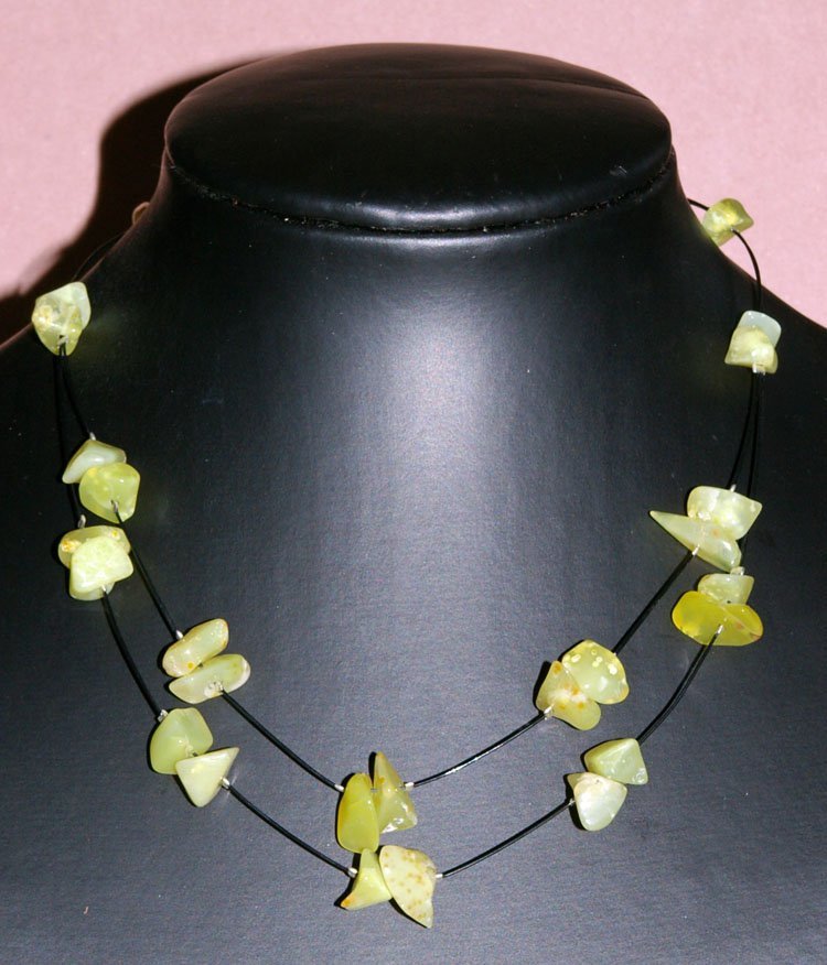 Collier Perles Vert Anis Et Chocolat - Pour Robe De Mariée/mariage - Neuf Avec étiquettes
