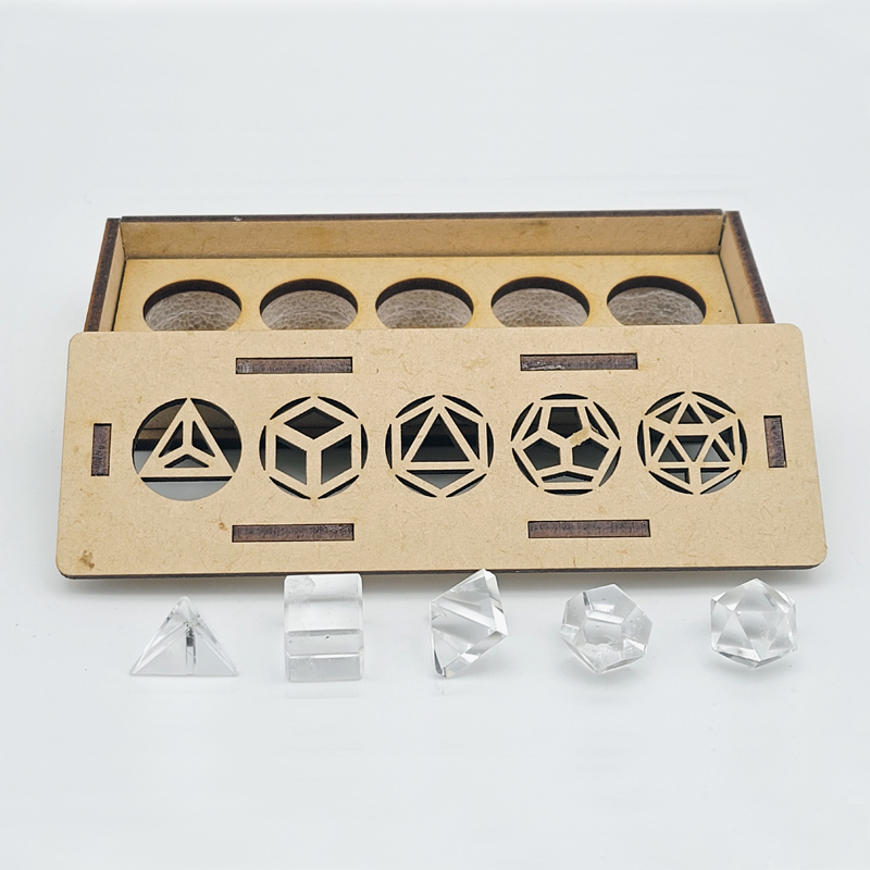 Set De 7 Pierres De Géométrie Sacrée En Opalite - Solides Platoniques, Feng Shui, Méditation - 1,2-1,7 Cm