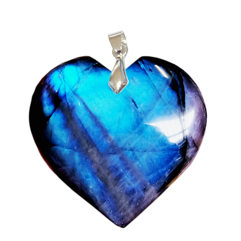 Labradorite extra de Madagascar - Pendentif forme ronde 2.5cm - La
