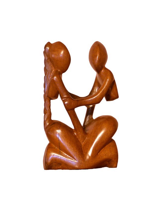 NOVICA Escultura De Madera Marrón Hecha A Mano, Quijote Lee